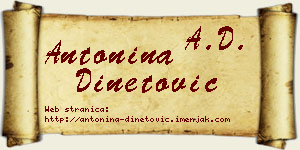 Antonina Dinetović vizit kartica